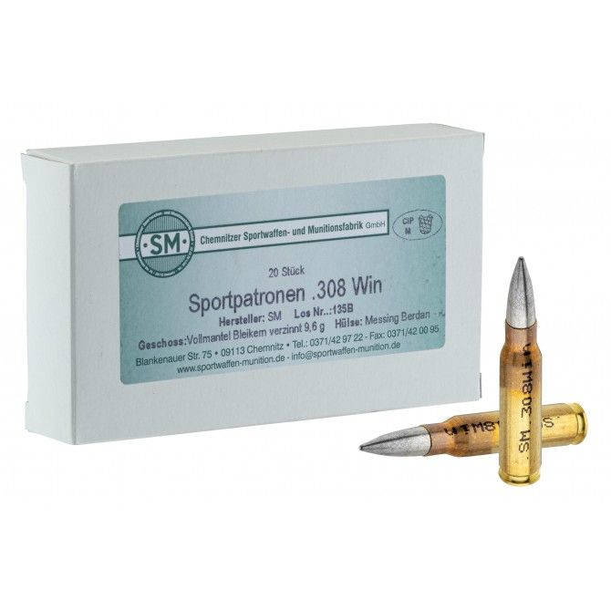 Munition 7. 62 x 51 FMJ 148 grs - 308 Win - SM