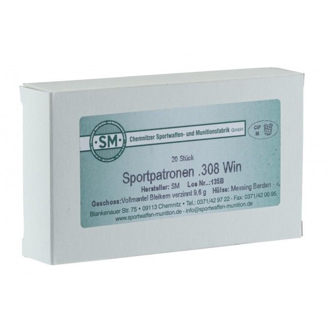Munition 7. 62 x 51 FMJ 148 grs - 308 Win - SM