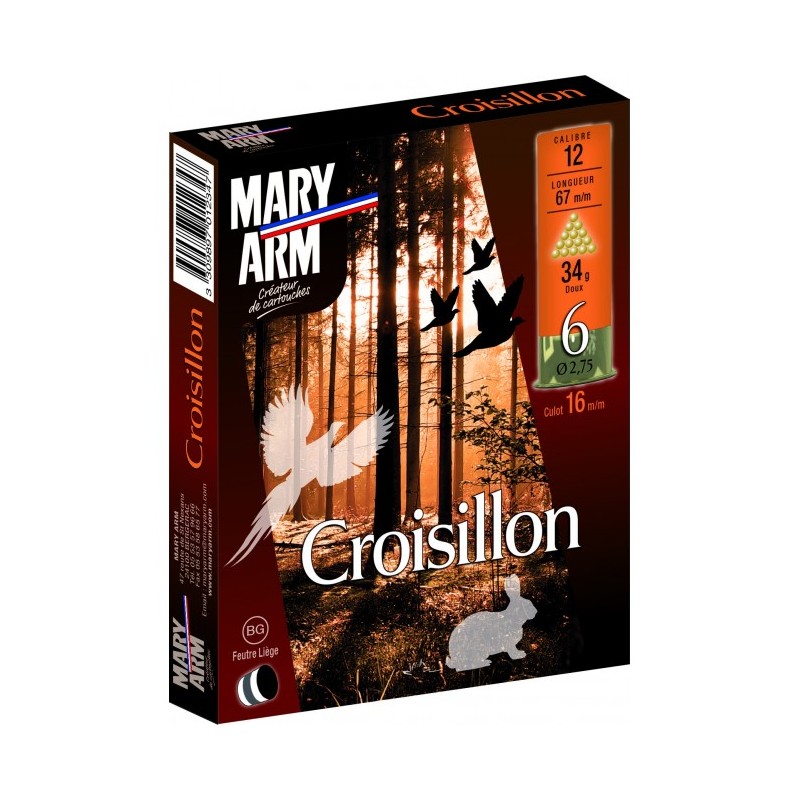 Cartouche Mary Arm Croisillon calibre 12